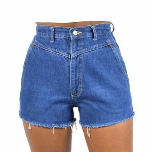 Lee high waisted dark wash jean shorts